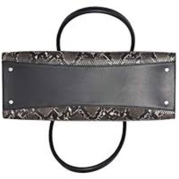 Calvin Klein Lock Gray Snake Embossed Leather Statement...